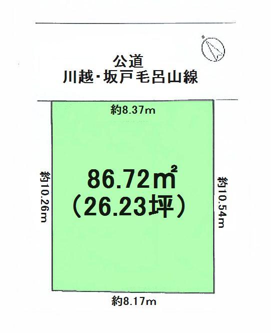 Compartment figure. Land price 12.8 million yen, Land area 86.72 sq m