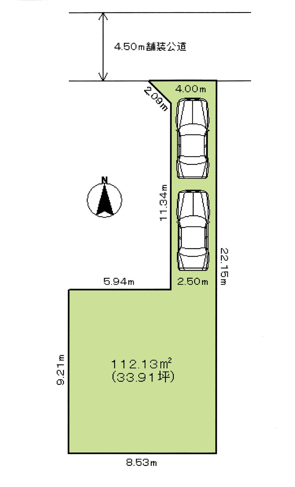 Compartment figure. Land price 4.8 million yen, Land area 112.13 sq m compartment view