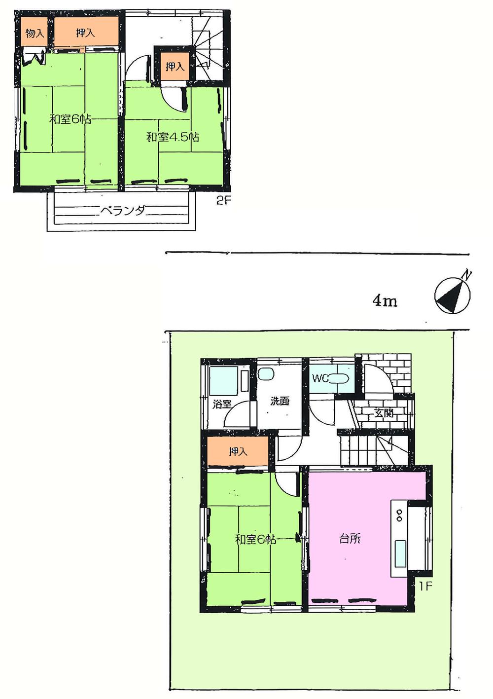 Floor plan. 6 million yen, 3DK, Land area 60.81 sq m , Building area 58.21 sq m