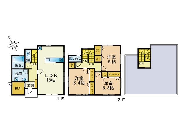 Building plan example (floor plan). Building plan example Building price 15 million yen, Building area 96.04 sq m
