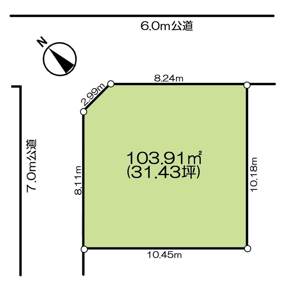 Compartment figure. Land price 7.8 million yen, Land area 103.91 sq m compartment view