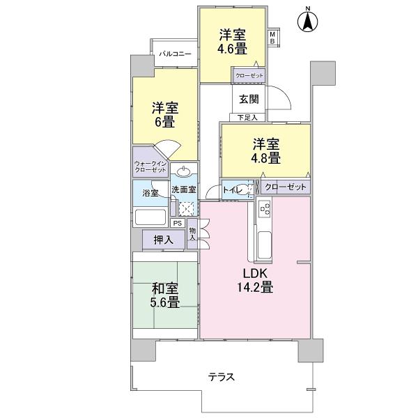 Floor plan. 4LDK, Price 19,950,000 yen, Occupied area 77.94 sq m