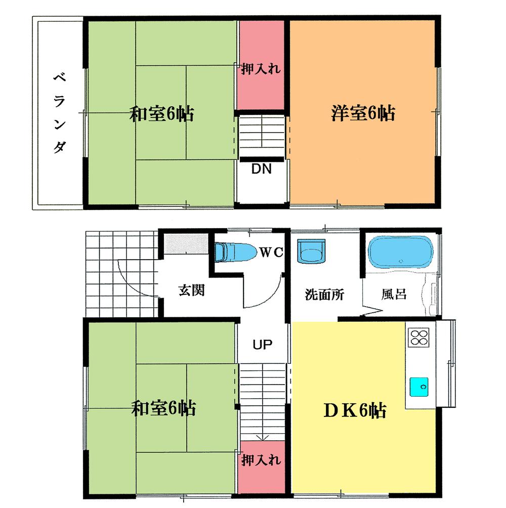 Floor plan. 7,770,000 yen, 3DK, Land area 67.73 sq m , Building area 49.86 sq m floor plan