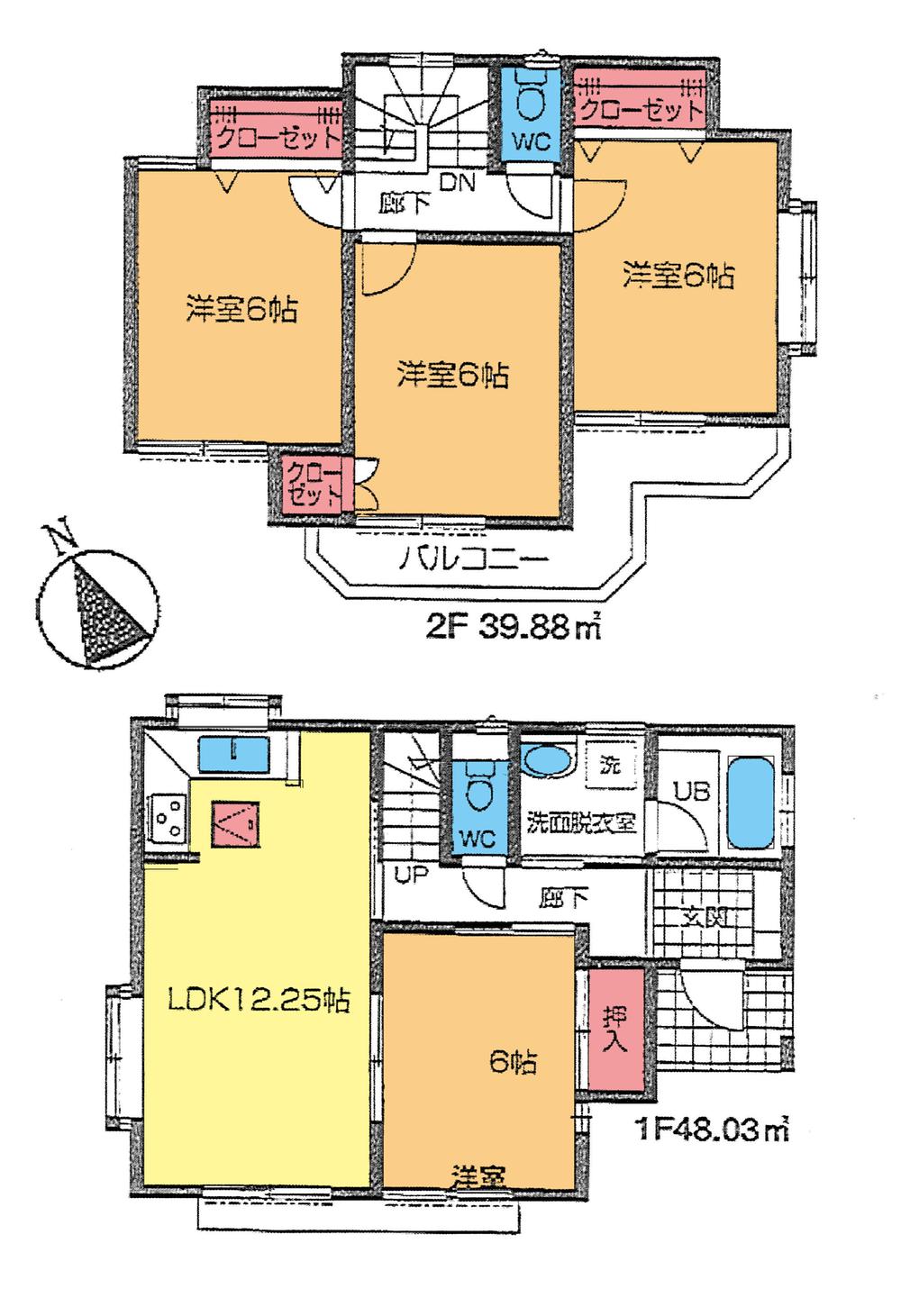 Floor plan. 21,800,000 yen, 4LDK, Land area 145.72 sq m , Building area 87.9 sq m floor plan