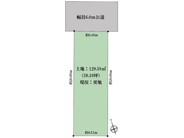 Compartment figure. Land price 14.8 million yen, Land area 129.58 sq m
