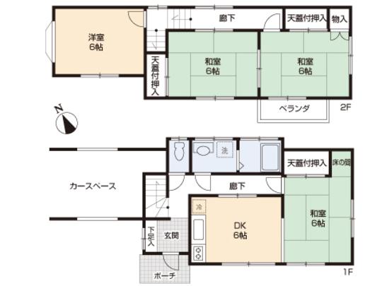 Floor plan. 8.7 million yen, 4DK, Land area 99.18 sq m , Building area 78.24 sq m floor plan