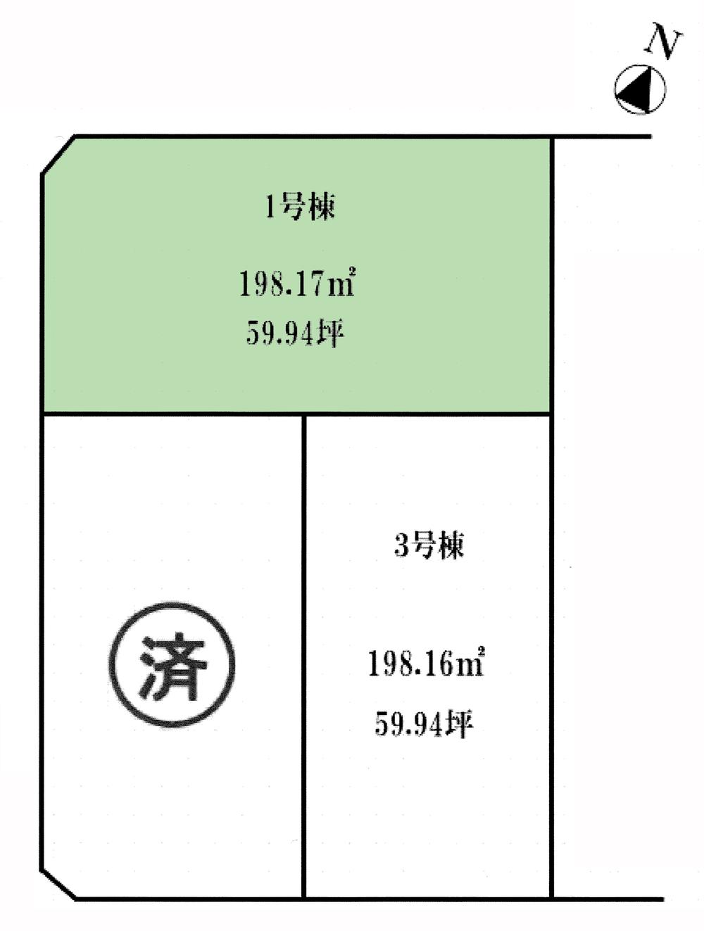 Compartment figure. Land price 18.5 million yen, Land area 198.17 sq m