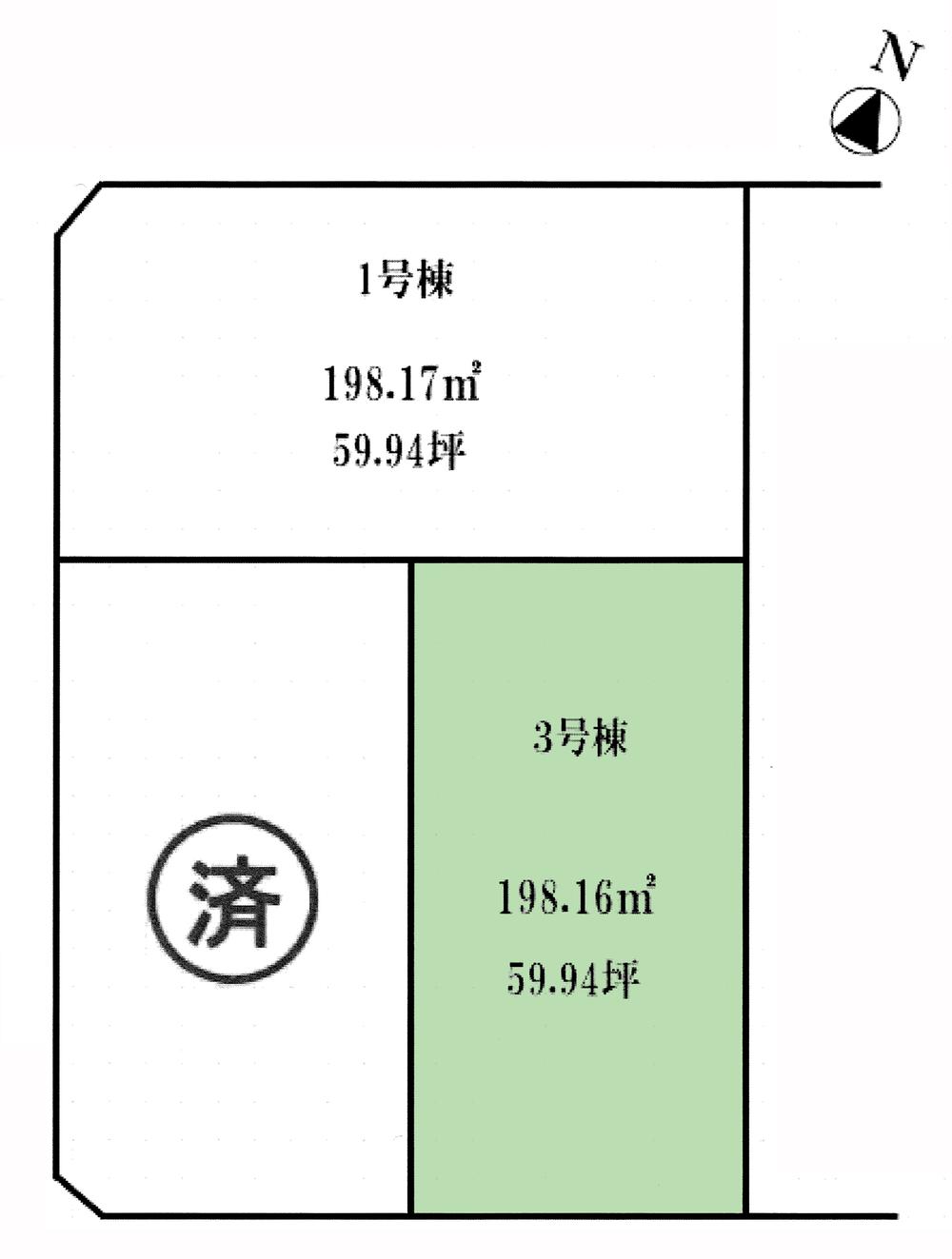 Compartment figure. Land price 18.5 million yen, Land area 198.16 sq m