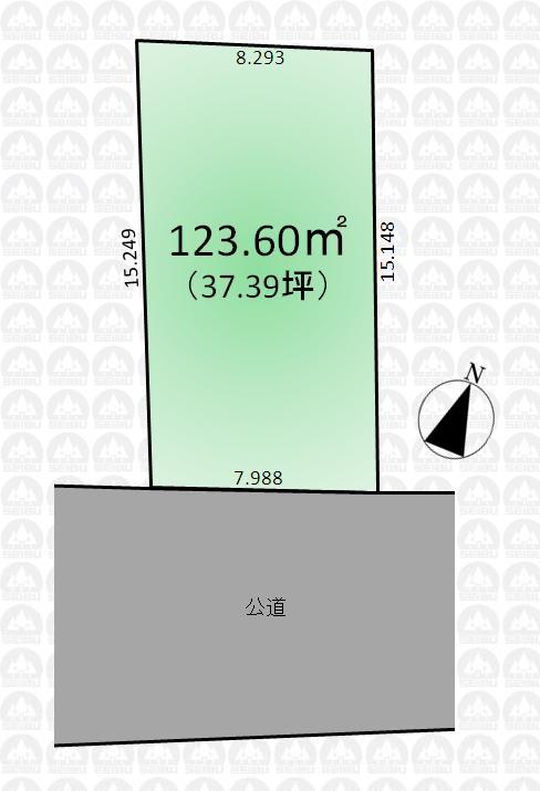 Compartment figure. Land price 14.8 million yen, Land area 123.98 sq m