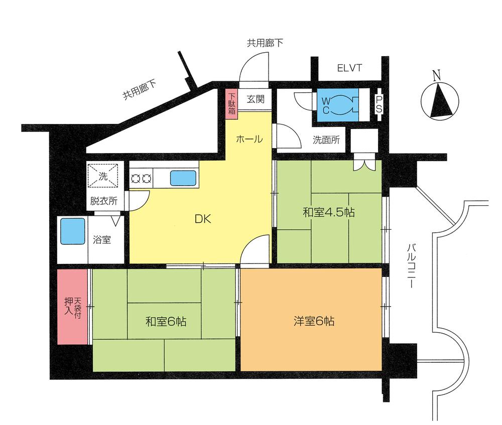 Floor plan. 3DK, Price 6.8 million yen, Occupied area 48.89 sq m , Balcony area 5 sq m floor plan