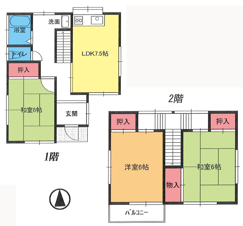 Floor plan. 6 million yen, 3DK, Land area 84.8 sq m , Building area 68.72 sq m floor plan