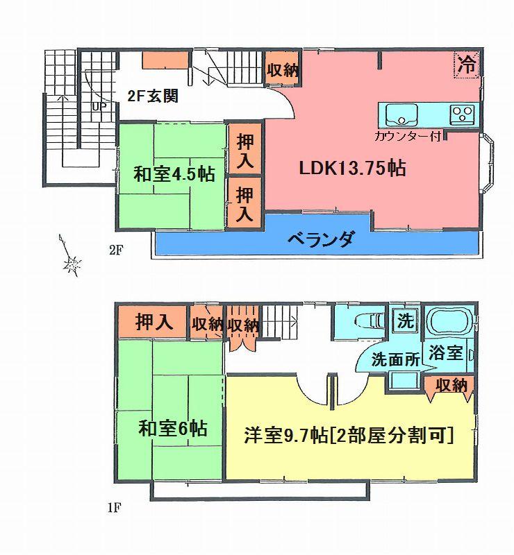 Floor plan. 13.8 million yen, 3LDK, Land area 102.61 sq m , Building area 81.56 sq m