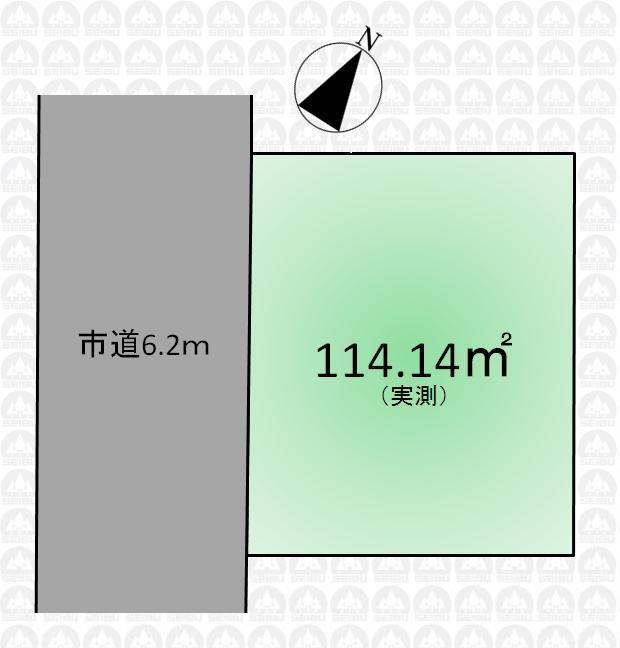 Compartment figure. Land price 17,110,000 yen, Land area 114 sq m front road 6.2m
