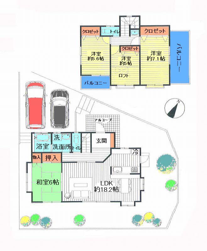 Floor plan. 17,900,000 yen, 4LDK, Land area 175.44 sq m , Building area 104.53 sq m