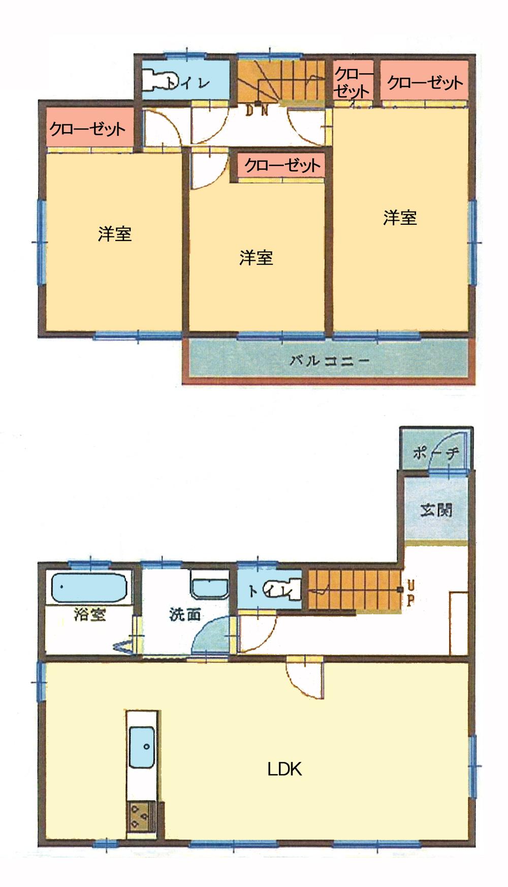 Floor plan. 20.8 million yen, 3LDK, Land area 116 sq m , Building area 90.26 sq m floor plan