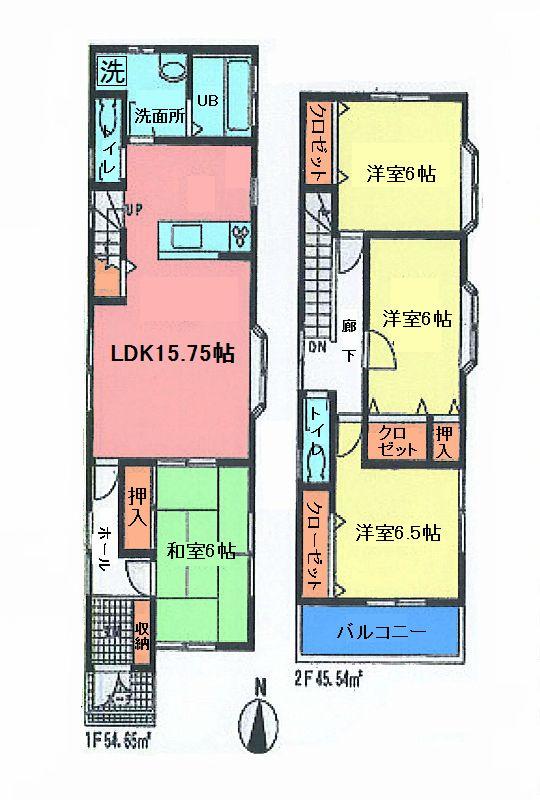 Floor plan. 24,800,000 yen, 4LDK, Land area 114.2 sq m , Building area 100.19 sq m