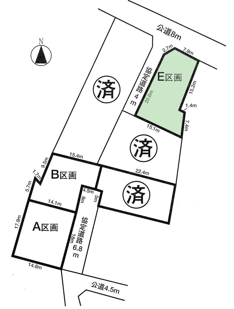 Compartment figure. Land price 8.8 million yen, Land area 259 sq m