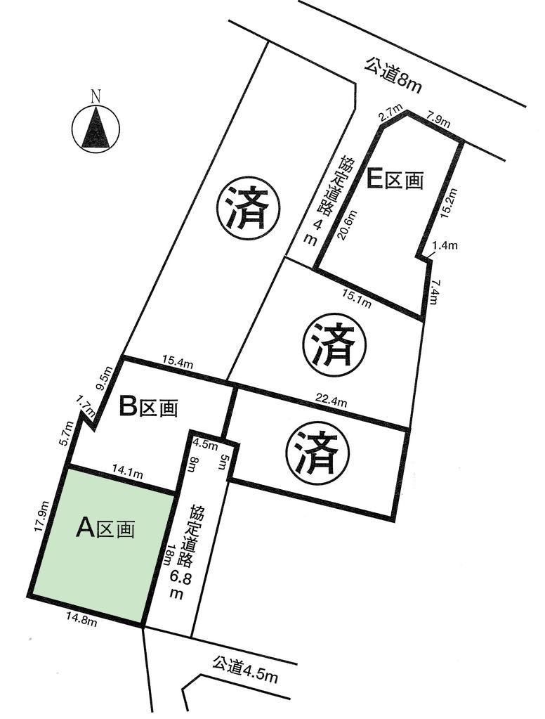 Compartment figure. Land price 9.3 million yen, Land area 261 sq m