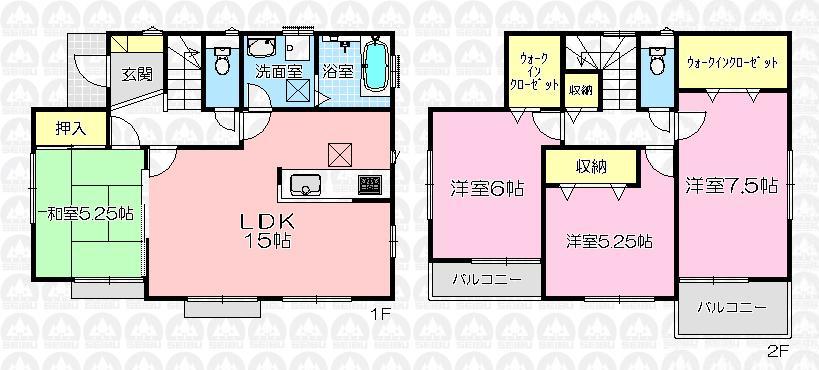 Floor plan. 26,900,000 yen, 4LDK, Land area 127.53 sq m , Building area 98.53 sq m