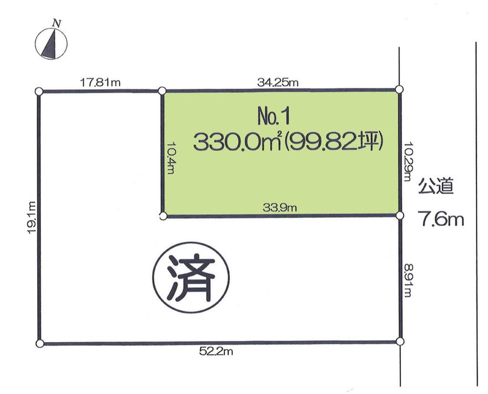 Compartment figure. Land price 10 million yen, Land area 330 sq m