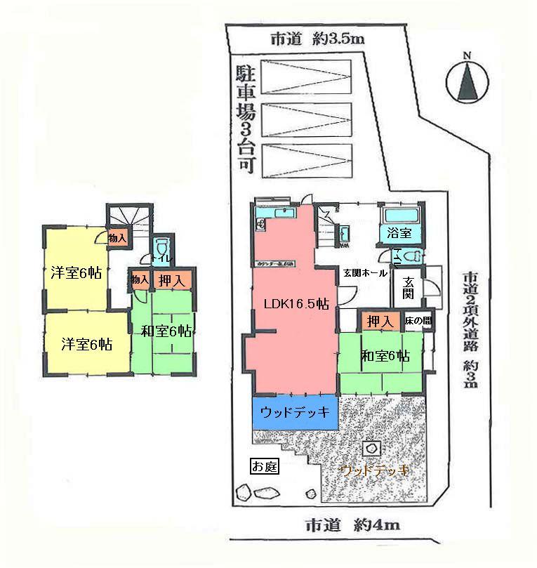 Floor plan. 18,800,000 yen, 4LDK, Land area 202.25 sq m , Building area 101.41 sq m