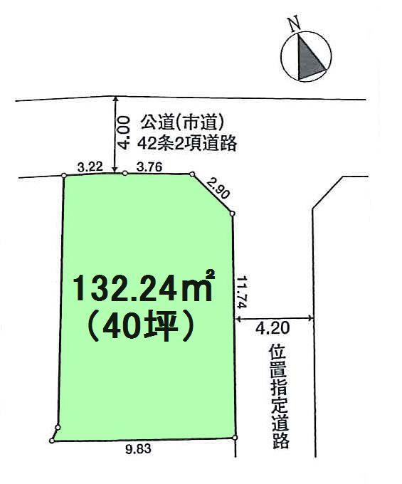 Compartment figure. Land price 12.8 million yen, Land area 132.24 sq m