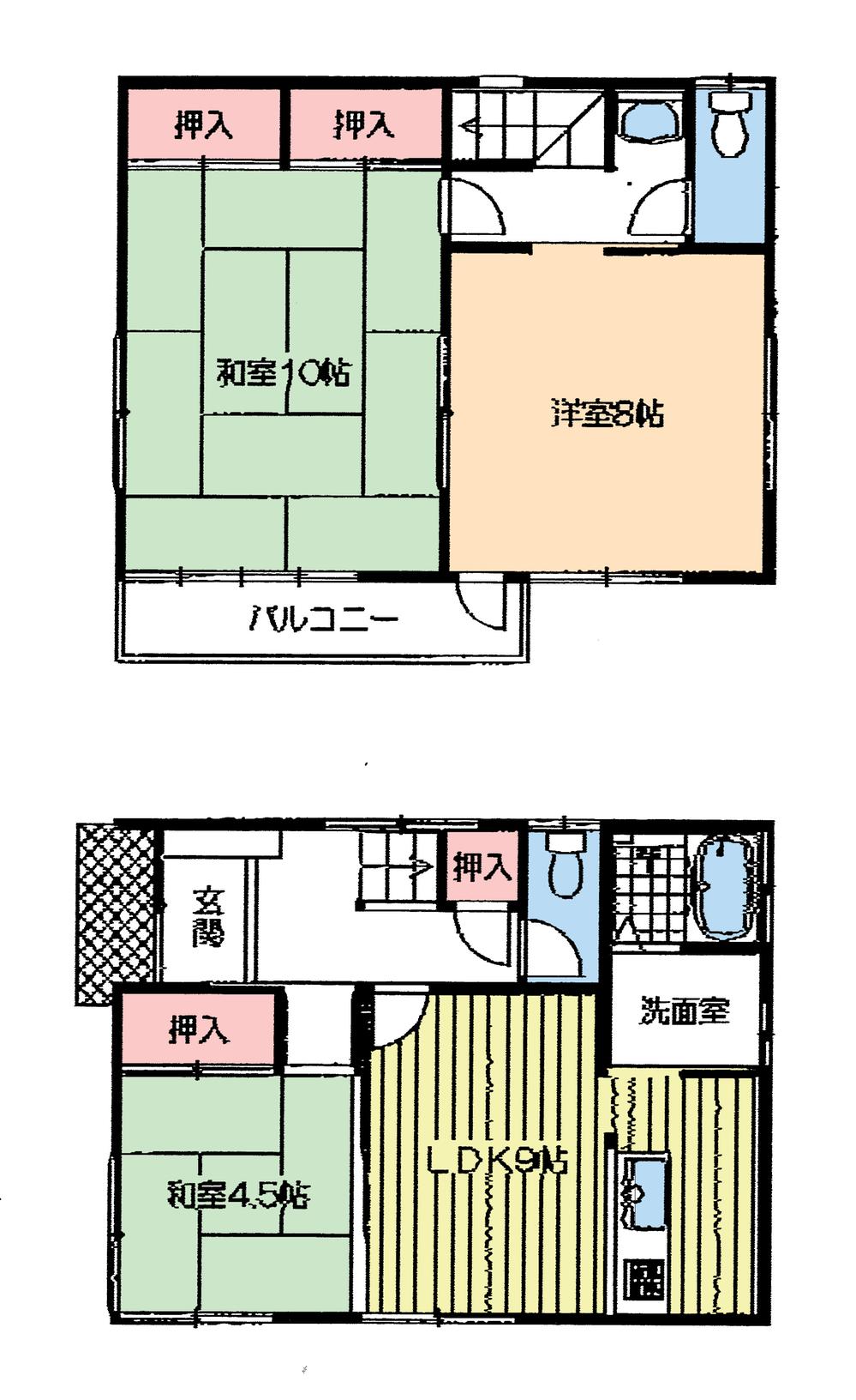 Floor plan. 13.5 million yen, 3LDK, Land area 105.17 sq m , Building area 95 sq m floor plan