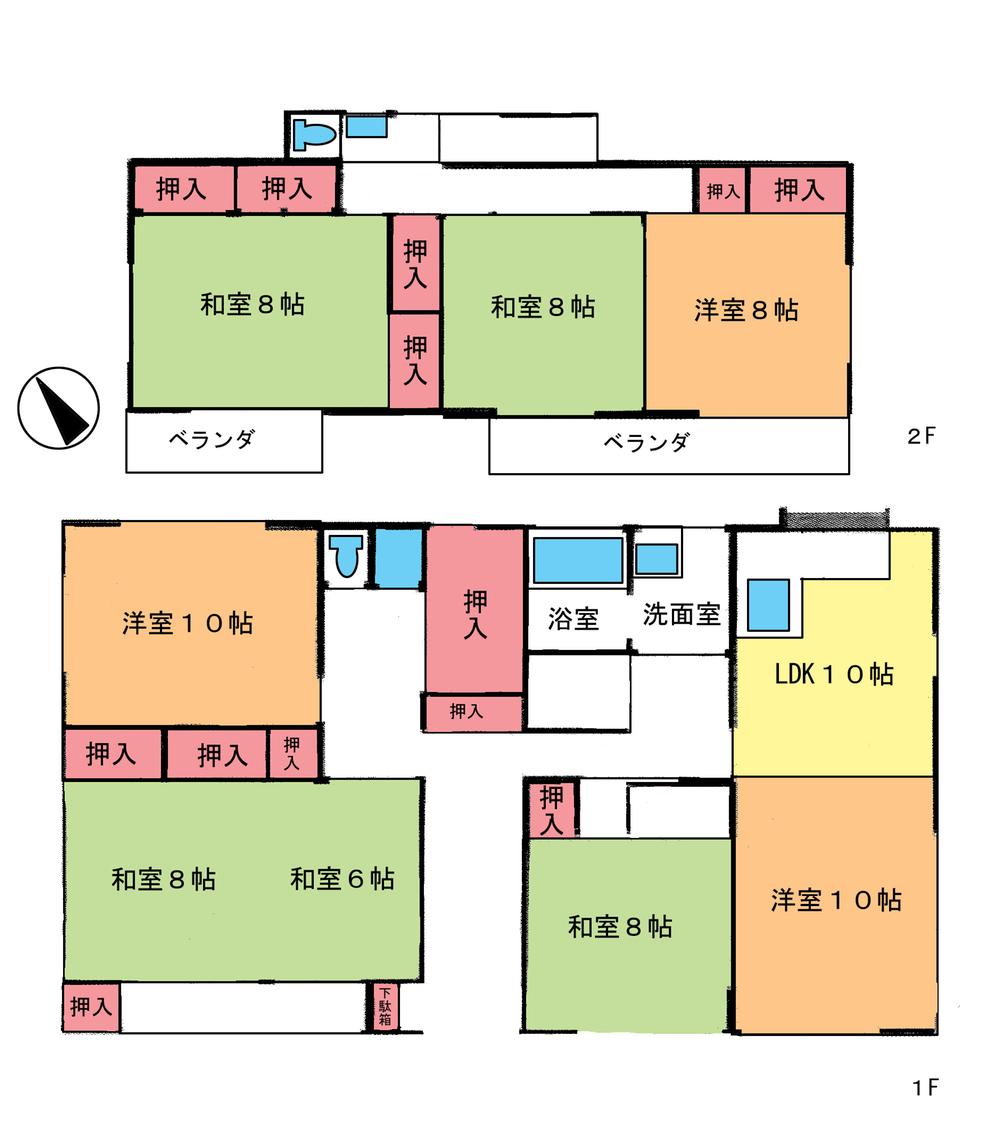 Floor plan. 54,320,000 yen, 8LDK + S (storeroom), Land area 359.15 sq m , Building area 206.18 sq m floor plan