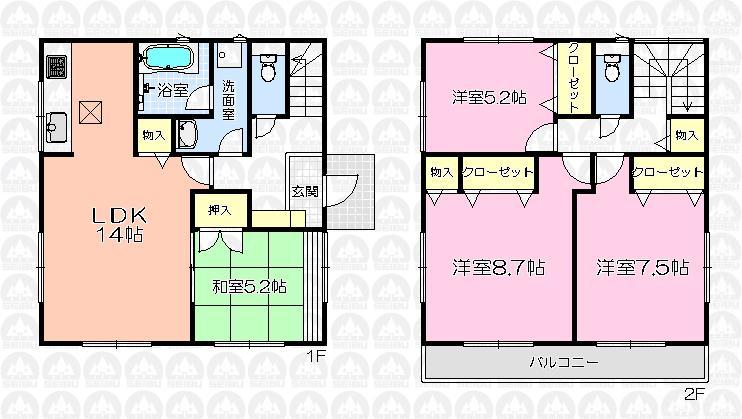 Floor plan. 24,800,000 yen, 4LDK, Land area 160.15 sq m , Building area 97.2 sq m