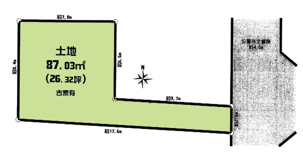 Compartment figure. Land price 6.8 million yen, Land area 87.03 sq m compartment view