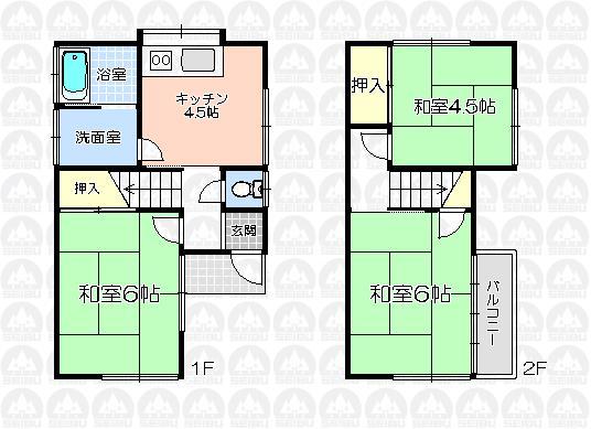 Floor plan. 4.8 million yen, 3DK, Land area 66.08 sq m , Building area 51.27 sq m