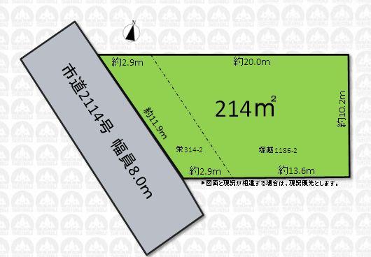 Compartment figure. Land price 13.8 million yen, Land area 214 sq m