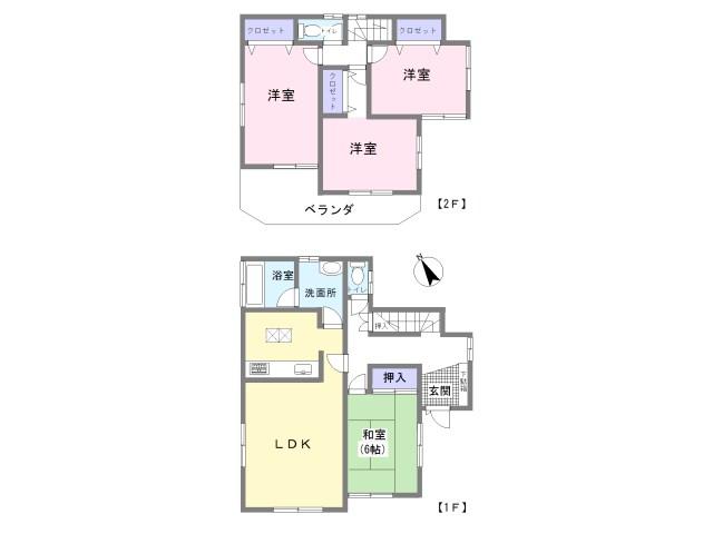 Floor plan. 18,800,000 yen, 4LDK, Land area 107 sq m , Building area 99.36 sq m
