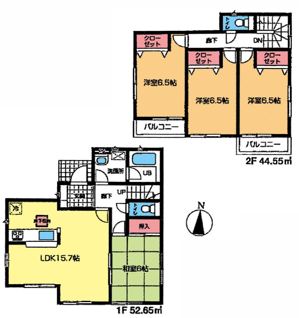 Floor plan. (3 Building), Price 23.8 million yen, 4LDK, Land area 171 sq m , Building area 97.2 sq m