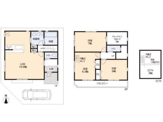 Floor plan. 21,800,000 yen, 3LDK, Land area 77 sq m , Building area 85.32 sq m floor plan