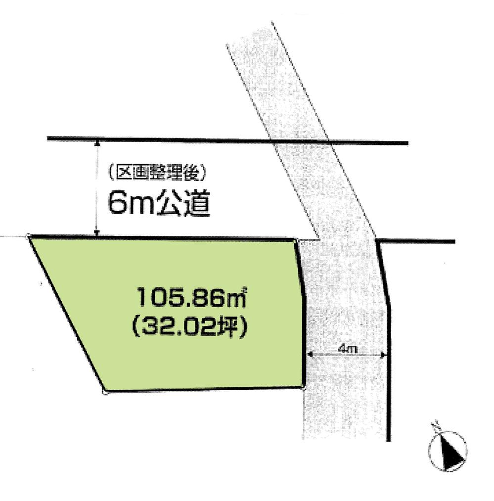 Compartment figure. Land price 12.5 million yen, Land area 105.86 sq m compartment view