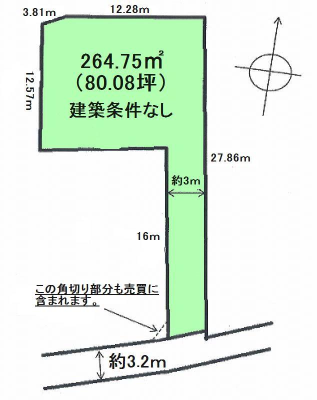 Compartment figure. Land price 14.5 million yen, Land area 264.75 sq m
