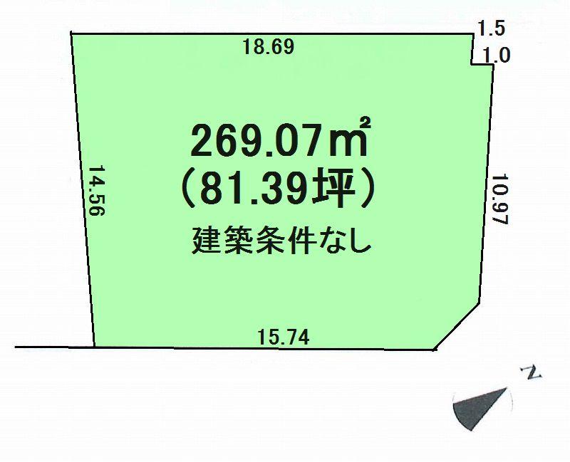 Compartment figure. Land price 22,300,000 yen, Land area 269.07 sq m