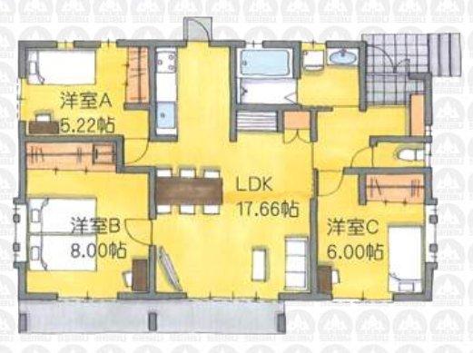 Floor plan. (3 Building), Price 22,800,000 yen, 3LDK, Land area 333.76 sq m , Building area 81.69 sq m