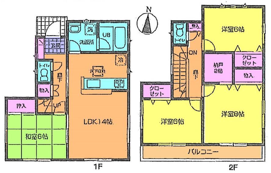Floor plan. (Building 2), Price 24,800,000 yen, 4LDK+S, Land area 160.45 sq m , Building area 97.2 sq m