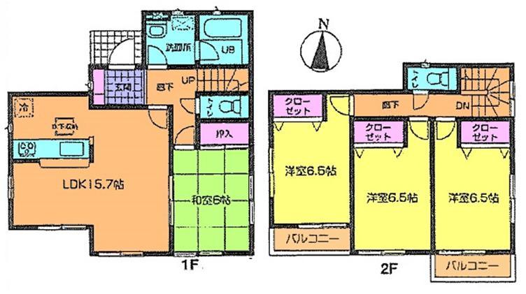 Floor plan. (3 Building), Price 25,800,000 yen, 4LDK, Land area 171 sq m , Building area 97.2 sq m