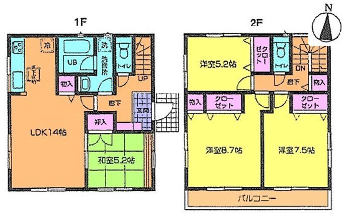 Floor plan. (5 Building), Price 27,800,000 yen, 4LDK, Land area 160.15 sq m , Building area 97.2 sq m