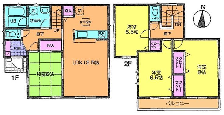 Floor plan. (7 Building), Price 28.8 million yen, 4LDK, Land area 171 sq m , Building area 98.01 sq m