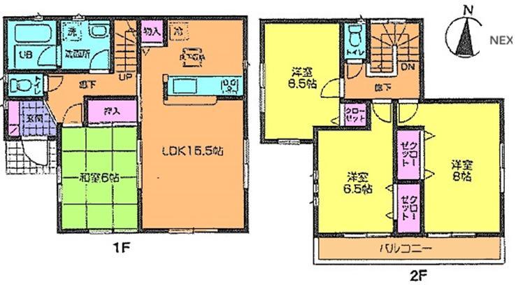 Floor plan. (8 Building), Price 28.8 million yen, 4LDK, Land area 171.01 sq m , Building area 98.01 sq m