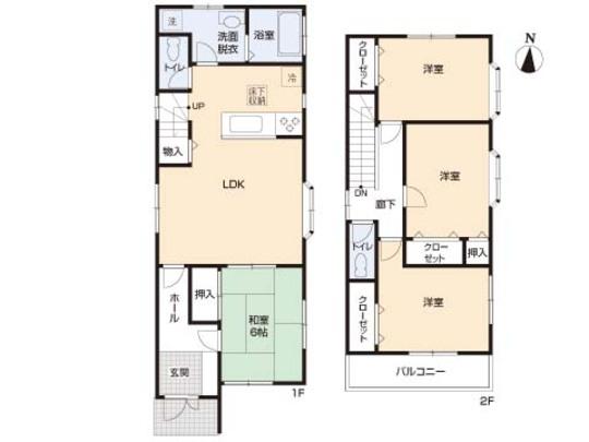 Floor plan. 24,800,000 yen, 4LDK, Land area 107.76 sq m , Building area 100.19 sq m floor plan