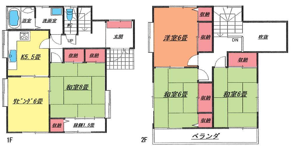 Floor plan. 18 million yen, 5K, Land area 148.76 sq m , Building area 98.53 sq m floor plan