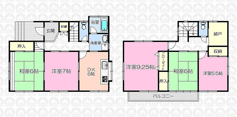Floor plan. 15.5 million yen, 5DK + S (storeroom), Land area 174.3 sq m , Building area 104.74 sq m