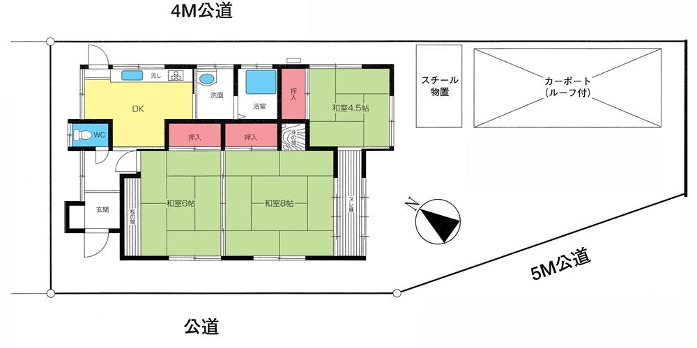 Floor plan. 9.7 million yen, 3DK, Land area 149.35 sq m , Building area 60.02 sq m floor plan
