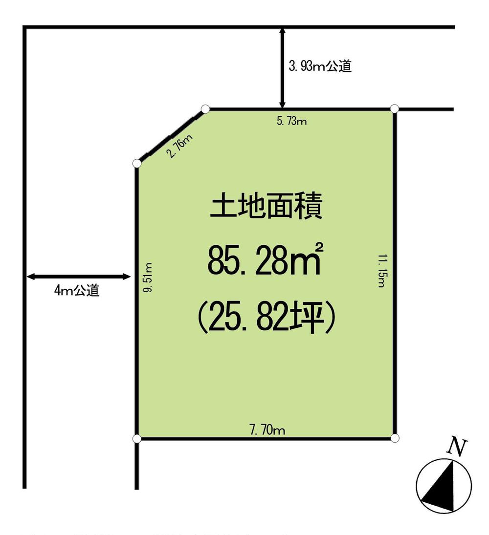 Compartment figure. Land price 8.8 million yen, Land area 85.28 sq m compartment view