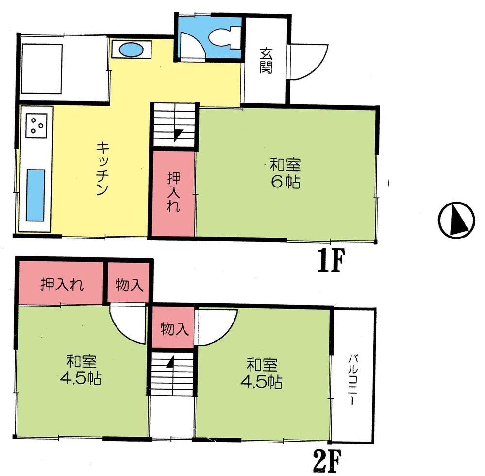 Floor plan. 9.1 million yen, 3K, Land area 78.92 sq m , Building area 48.23 sq m floor plan